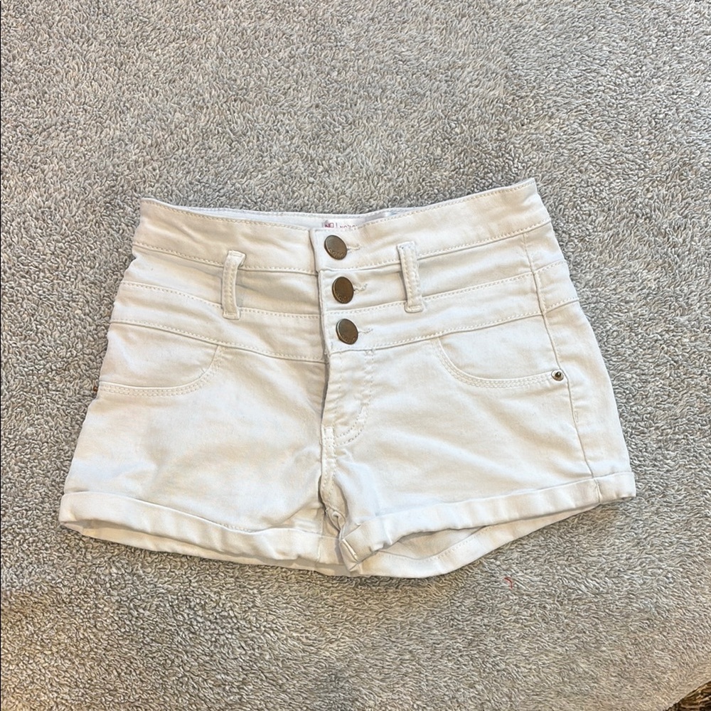 No Boundaries White High Waist Shorts